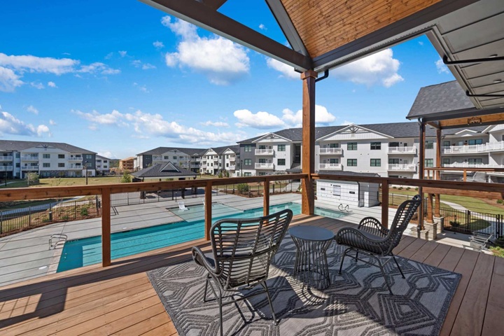 Balcony view of the pool